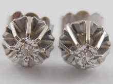 Appraisal: A pair of French hallmarked carat white gold diamond stud