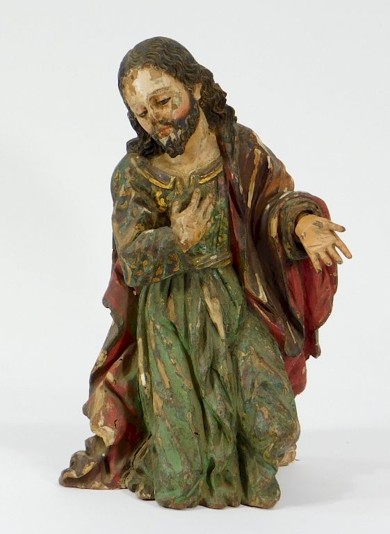 Appraisal: C Continental Polychrome Wood Saint Joseph Europe th Century Fully