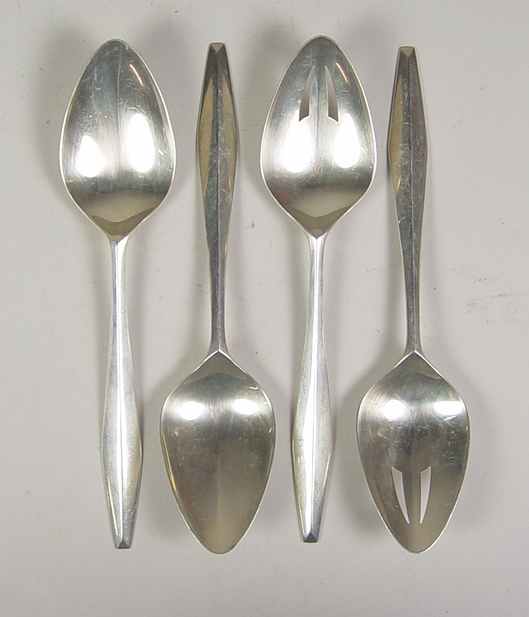 Appraisal: Four Reed Barton Diamond Pattern Tablespoons Designed by Gio Ponti