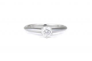 Appraisal: A Platinum Diamond Engagement Ring by Tiffany Co Set with