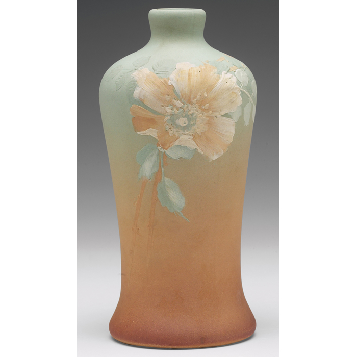 Appraisal: Owens vase shouldered shape covered in a pastel matt glaze