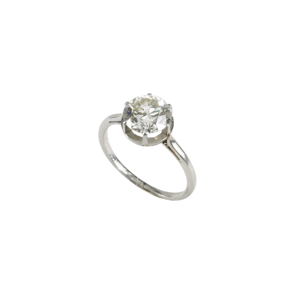 Appraisal: Platinum Ring set with a brilliant cut diamond approx ct