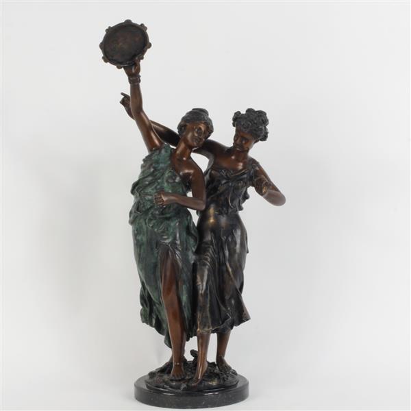 Appraisal: Patinated bronze sculpture after Etienne Henri Dumaige French - of