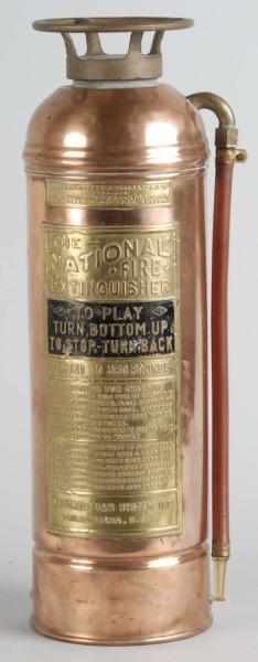 Appraisal: Brass National Fire Extinguisher Description Patent number Original hose and