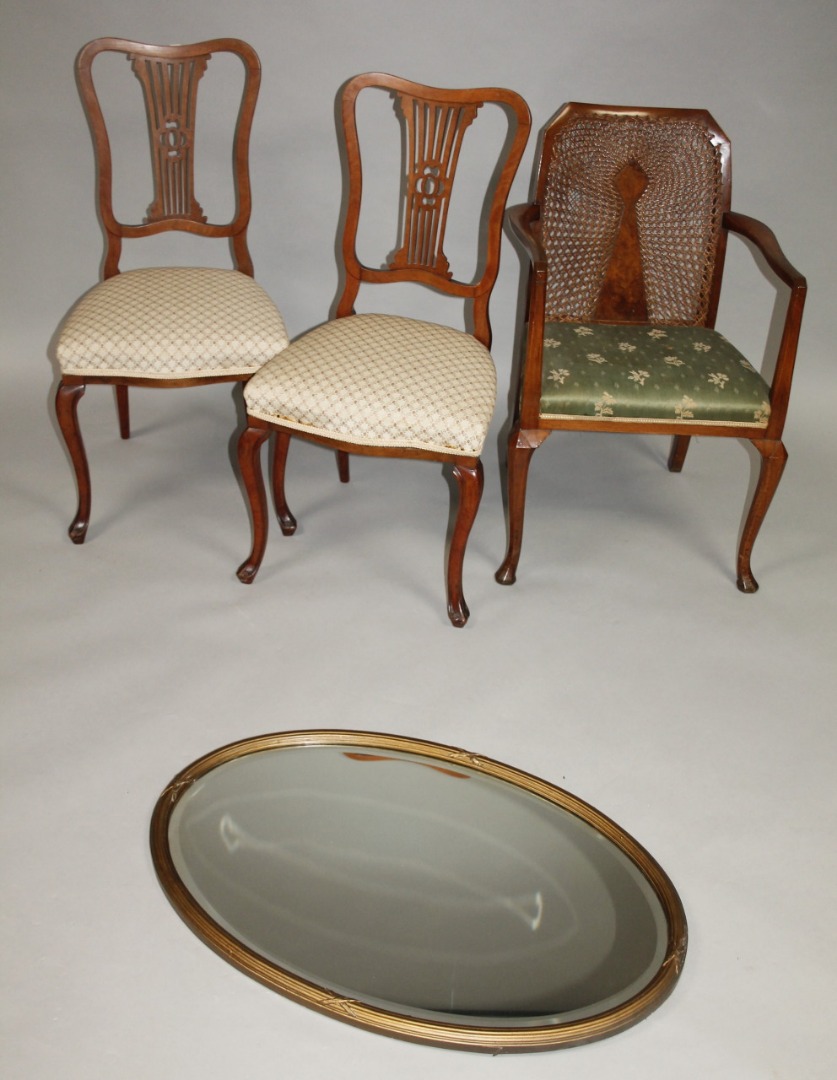 Appraisal: Sundry furniture comprising a pair of Edwardian chairs with pierced