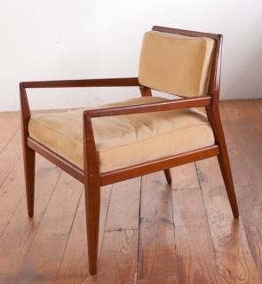 Appraisal: Danish Teak Lounge Chair Danish teak open armchair with upholstered