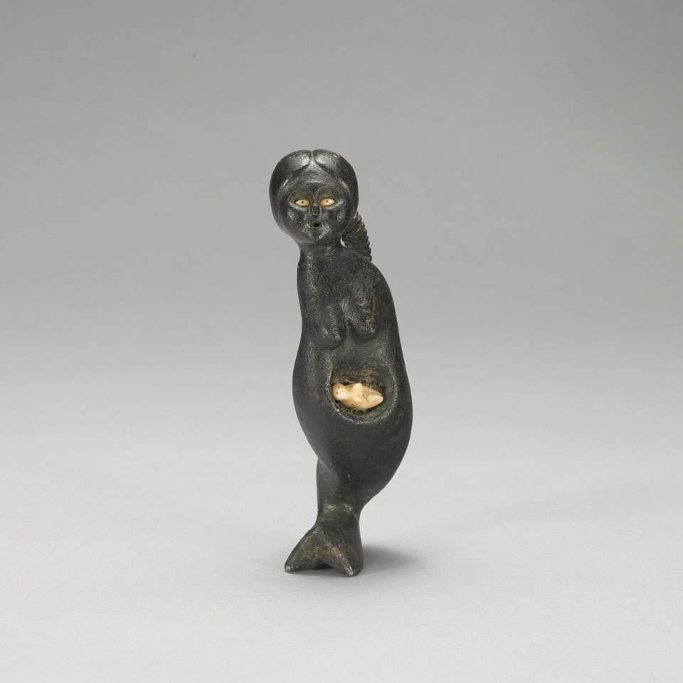 Appraisal: NIVIAXIE - E - Cape Dorset PREGNANT SEDNA stone ivory