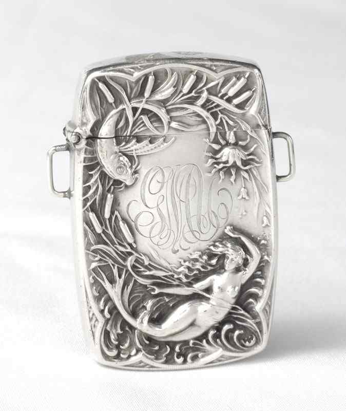 Appraisal: BLACKINGTON ART NOUVEAU MERMAID STERLING MATCH SAFE Mermaid under the