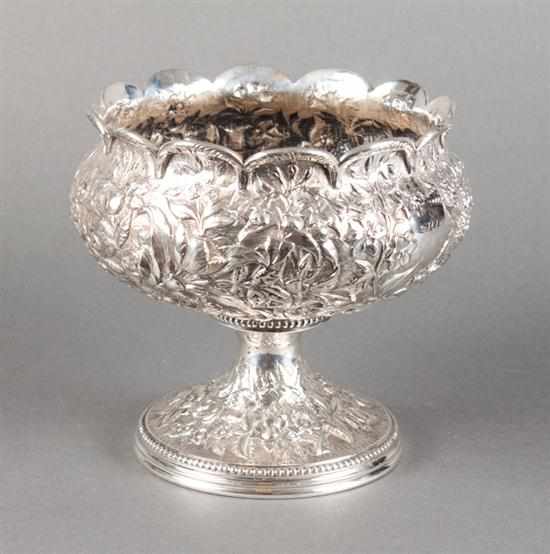 Appraisal: American repousse silver pedestal bowl S Kirk Son Baltimore third