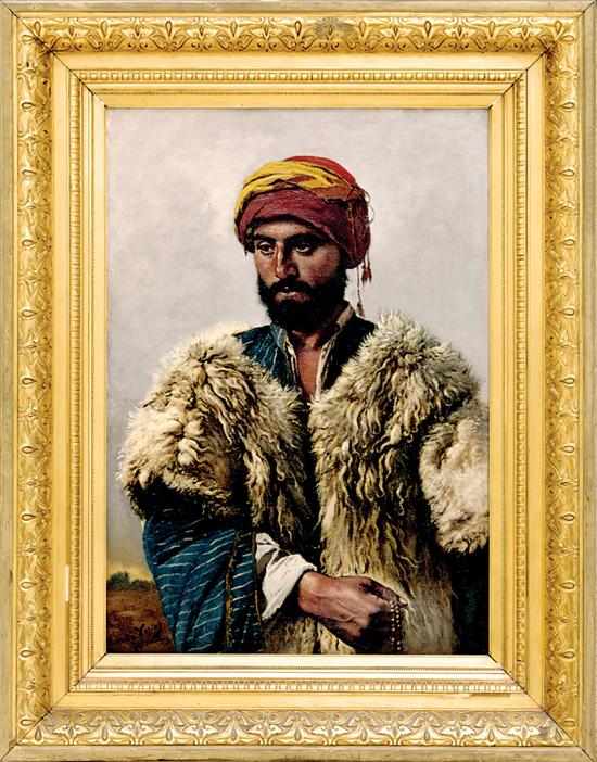 Appraisal: Charles Michel Maria Verlat Belgium - PORTRAIT OF SHEIK oil