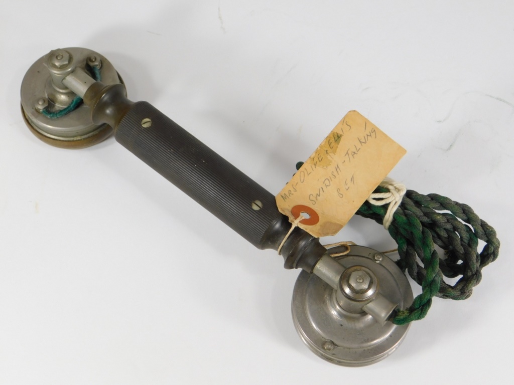 Appraisal: SWEDISH ERICSSON BAKELITE TELEPHONE HANDSET Sweden Early th CenturyBraided cord