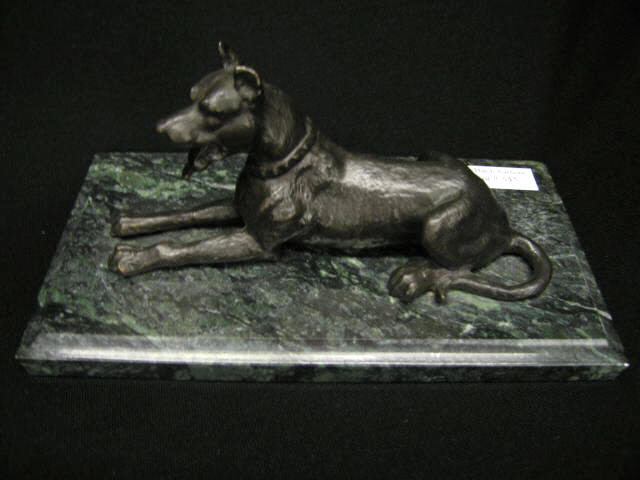 Appraisal: Bronze Figurine of a Dog at Rest greece marble base