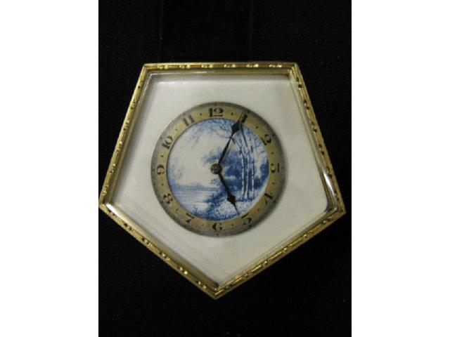 Appraisal: Antique Miniature Clock hanging style with miniature painting on ivory