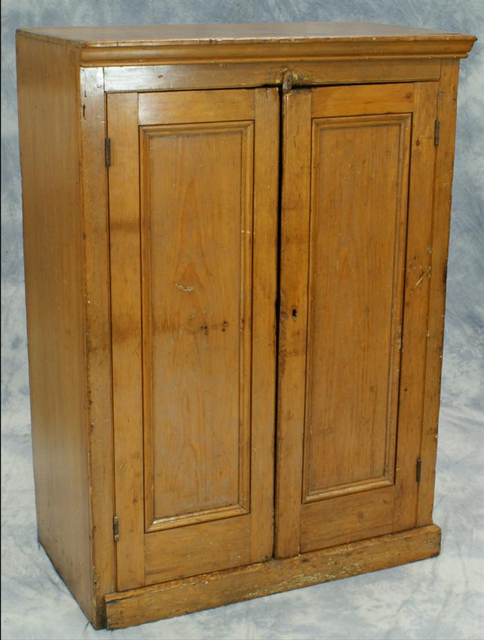 Appraisal: Pine door wall cupboard h w d Estimate -