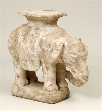 Appraisal: Pottery Elephant-Form Table x in