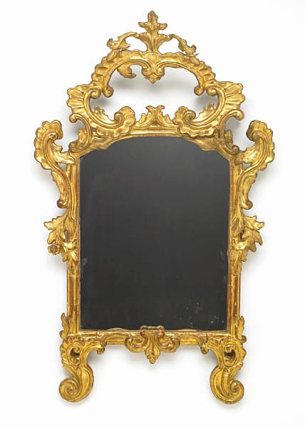 Appraisal: An Italian Rococo giltwood mirror second half th century The