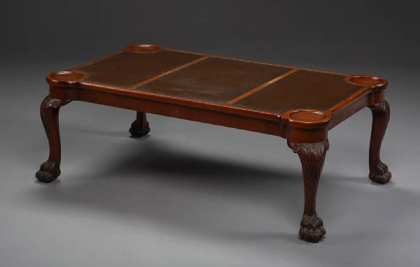 Appraisal: A George III style mahogany low table The rectangular top