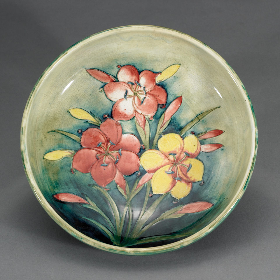 Appraisal: Moorcroft African Lily Bowl c - impressed marks including facsimile