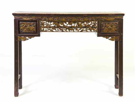 Appraisal: A Chinese Hardwood Altar Table having a rectangular top above