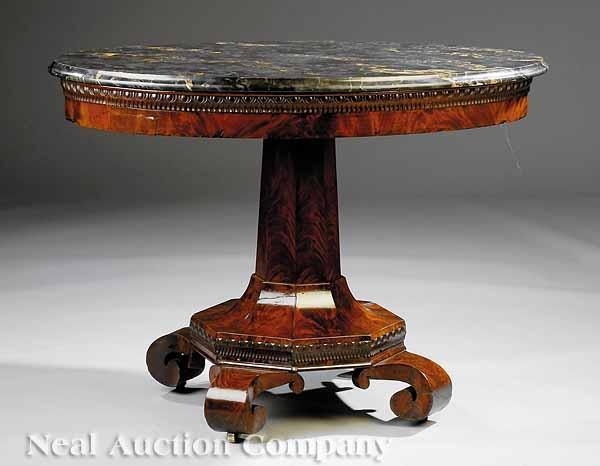 Appraisal: A Good American Classical Carved Mahogany Center Table in the