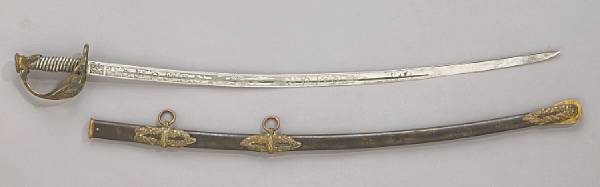 Appraisal: A deluxe U S Model cavalry officer's sword by Henry