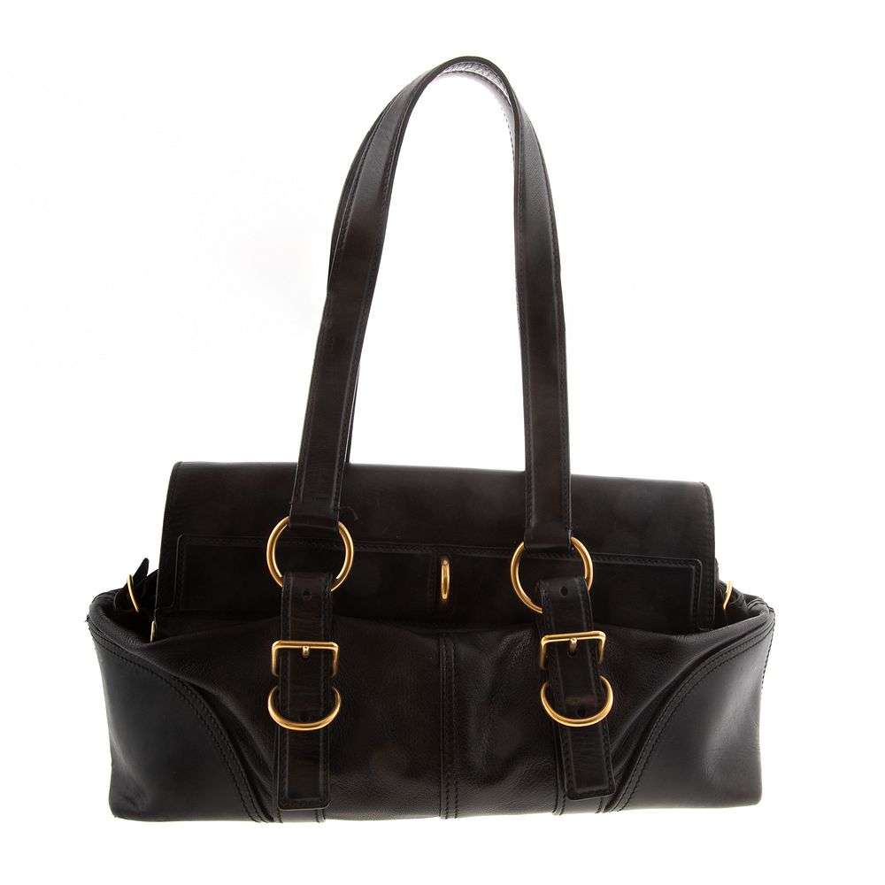 Appraisal: A Yves Saint Laurent Shoulder Bag Black leather Yves Saint