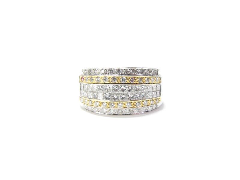 Appraisal: A LeVian K yellow and white gold band containing forty-six