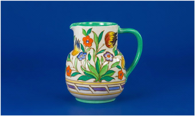 Appraisal: Bursley Ware Jug Decorated by Charlotte Rhead with flowers and