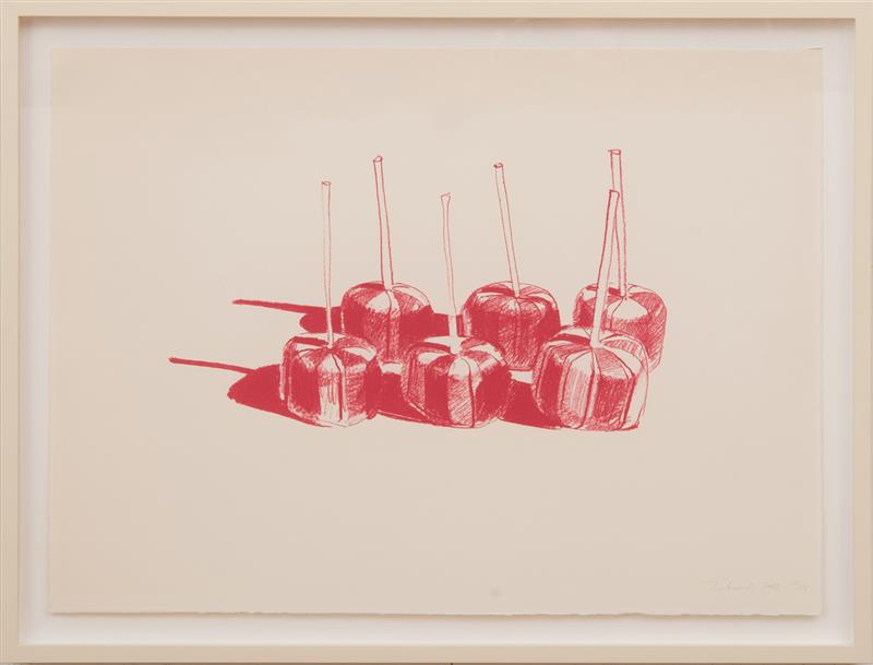 Appraisal: WAYNE THIEBAUD b SUCKERS STATE II Lithograph in red on