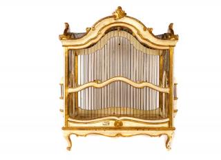 Appraisal: Rococo Revival Style Gilt Bird Cage Continental likely French mid