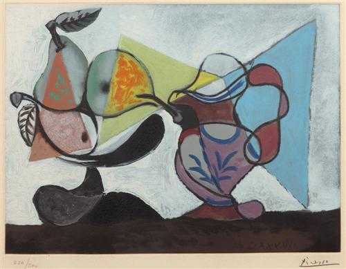 Appraisal: PICASSO PABLO Nature morte jug and pears Aquatint and Pochoir