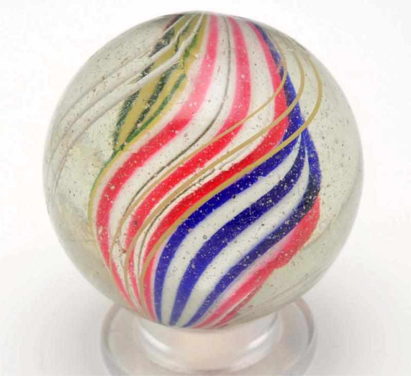 Appraisal: Ridge Core Swirl Marble Description Four panel composed of rods