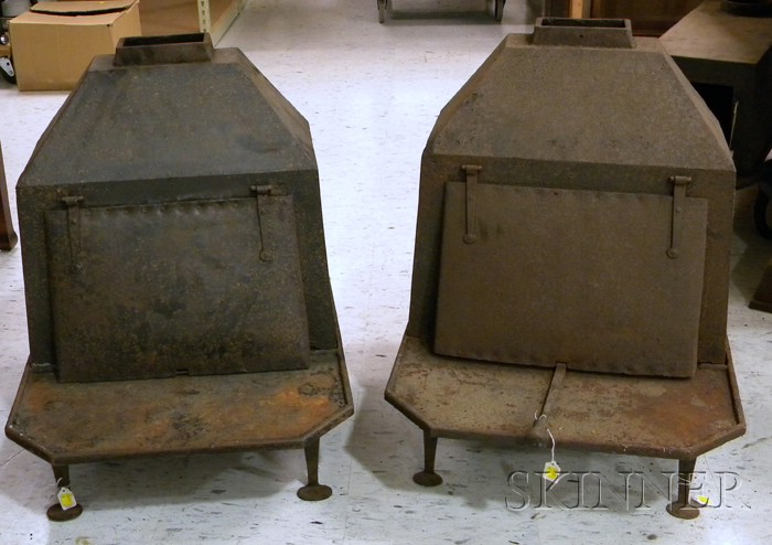 Appraisal: Near Pair of Shaker Cast Iron Wood Stoves with Footed