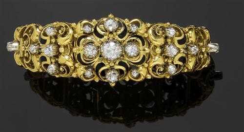 Appraisal: GOLD AND DIAMOND PARURE Yellow and white gold g Decorative