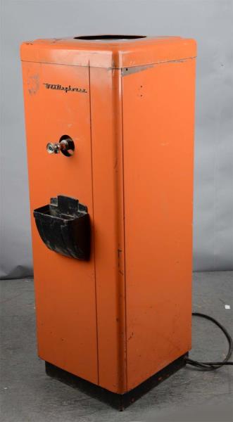 Appraisal: Westinghouse Free Standing Water Cooler This orange floor model cooler