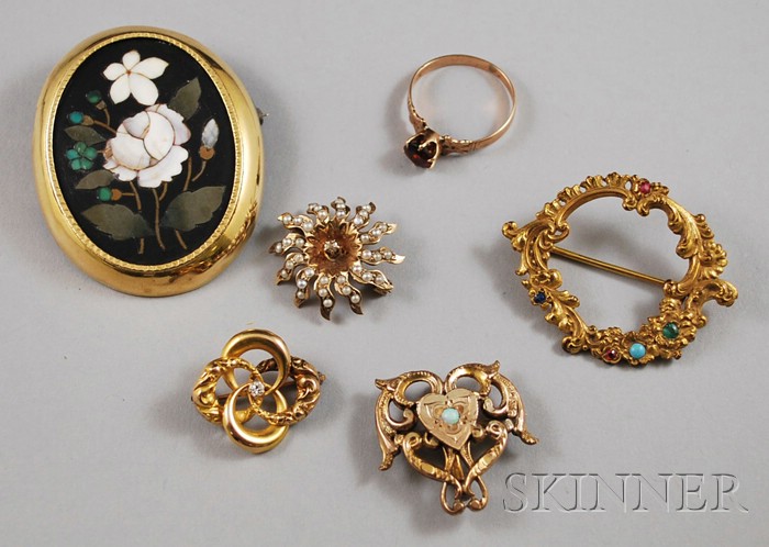 Appraisal: Small Group of Victorian Jewelry a kt gold diamond and