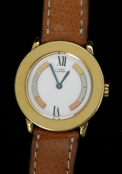 Appraisal: A Vermeil Must De Cartier Wristwatch by Cartier Round vermeil