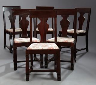 Appraisal: Set of Six American Empire Revival Carved Mahogany Dining Chairs