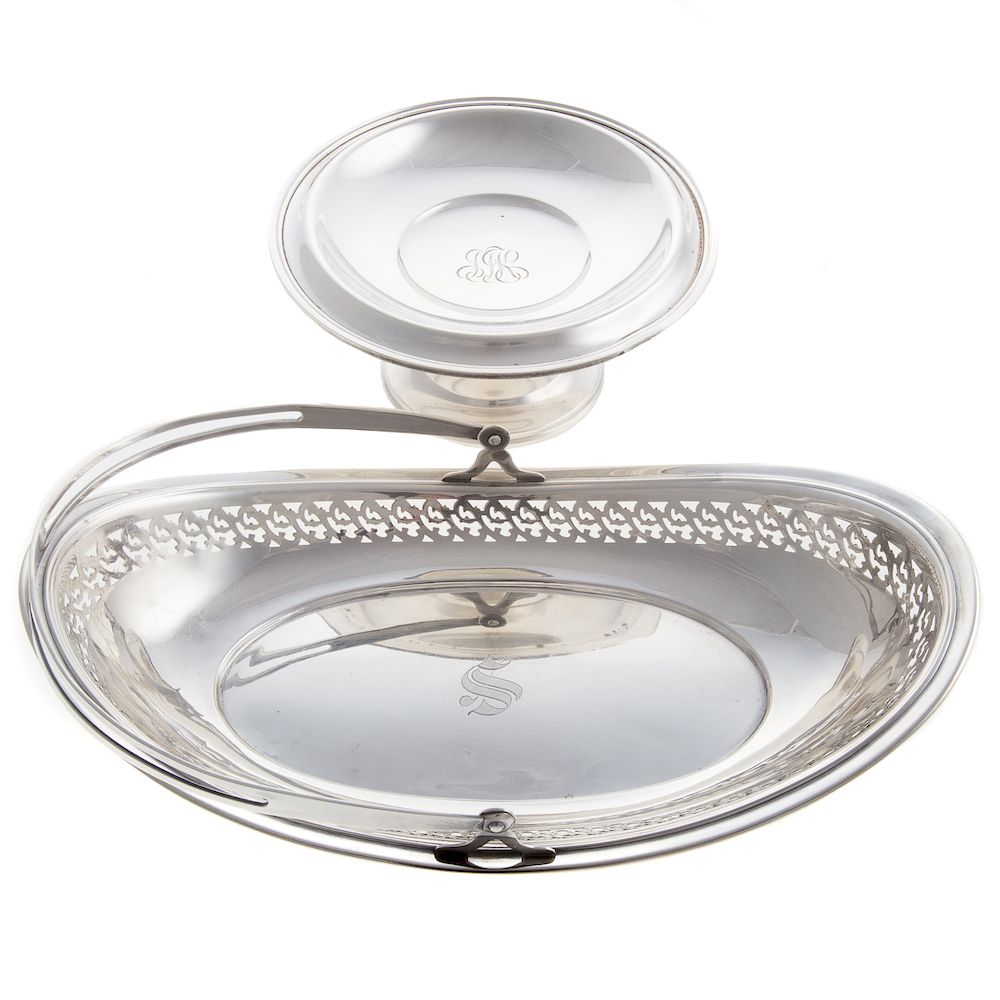 Appraisal: Sterling Silver Compote and Bread Basket Kirk sterling short compote