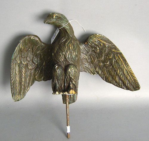 Appraisal: Carved and painted eagle h w