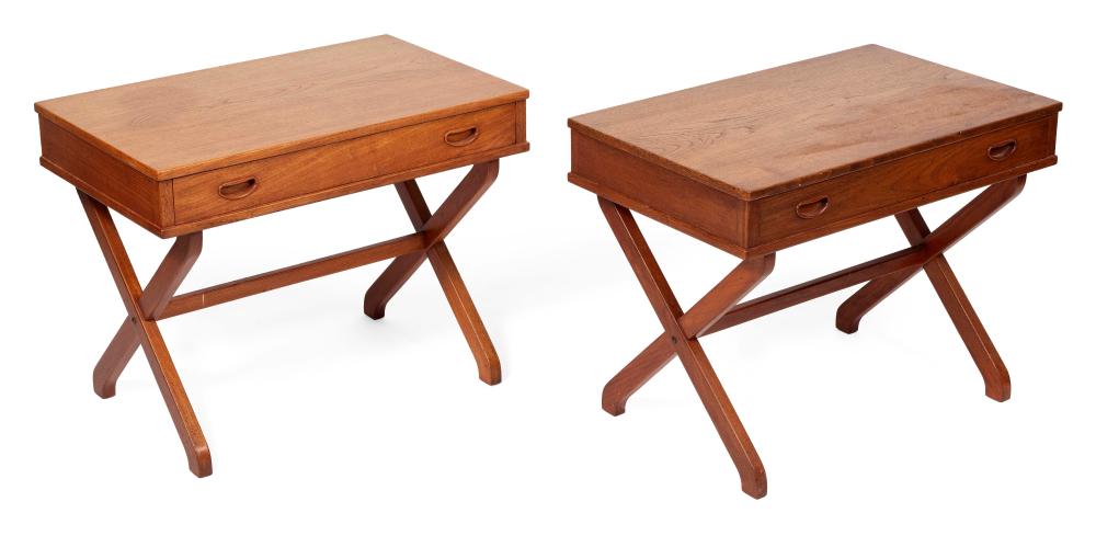 Appraisal: PAIR OF DANISH MODERN TEAK END TABLES MID- TH CENTURY