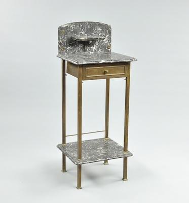 Appraisal: A Handsome Marble and Brass Wash Stand With a dark