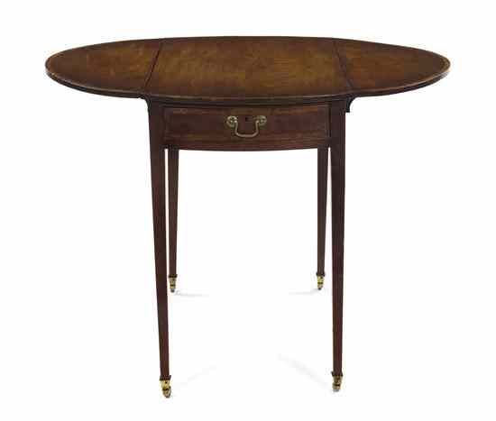 Appraisal: A Sheraton Mahogany Drop-Leaf Table having a rectangular top with