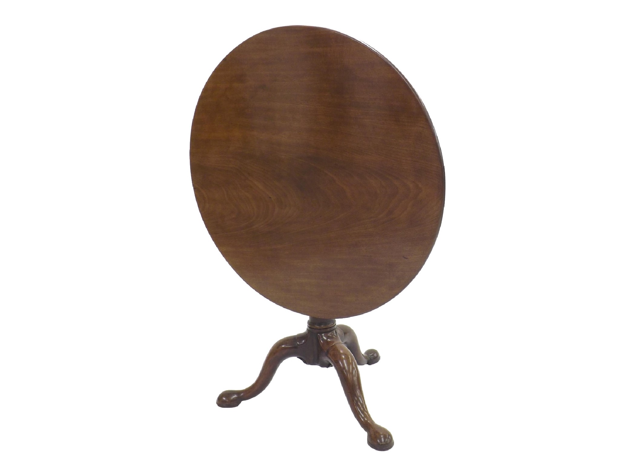 Appraisal: Good Georgian Cuban mahogany tripod table the single piece flame