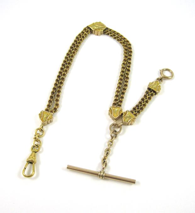 Appraisal: VICTORIAN SLIDE POCKET WATCH FOB CHAIN k yellow gold with