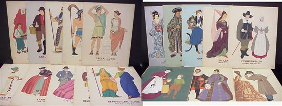 Appraisal: Eighteen different original silkscreened Connecticut WPA Visual Education posters costume