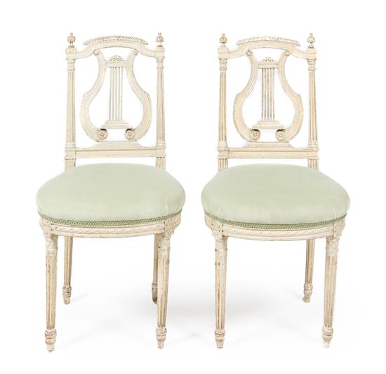 Appraisal: Sale Lot A Pair of Neoclassical Style Painted Side Chairs