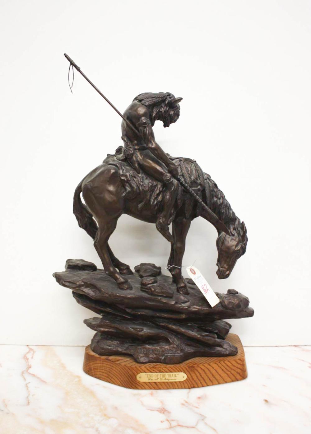 Appraisal: RUSSELL D JORGENSEN AMERICAN - bronze-clad sculpture End of the