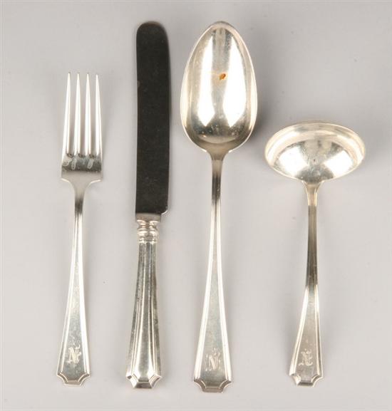 Appraisal: -PIECE GORHAM DURGIN STERLING SILVER PARTIAL FLATWARE SERVICE Fairfax pattern