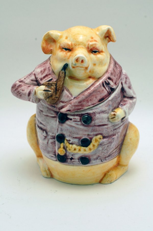 Appraisal: Porcelain figural tobacco jar in the shape of a pig